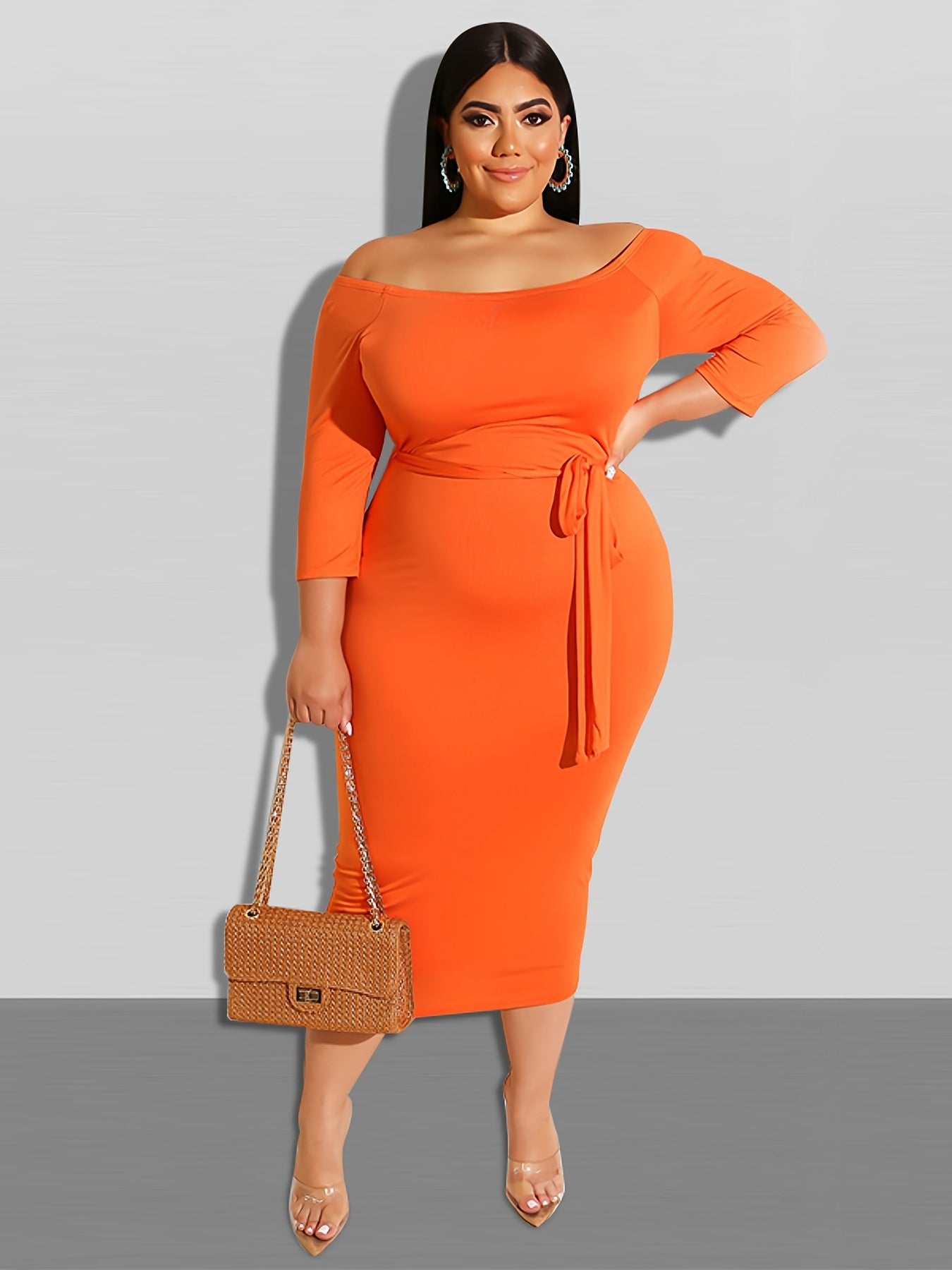  Off Shoulder Bodycon Maxi Dress