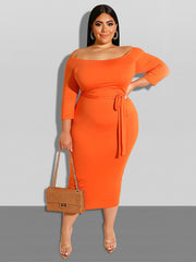  Off Shoulder Bodycon Maxi Dress