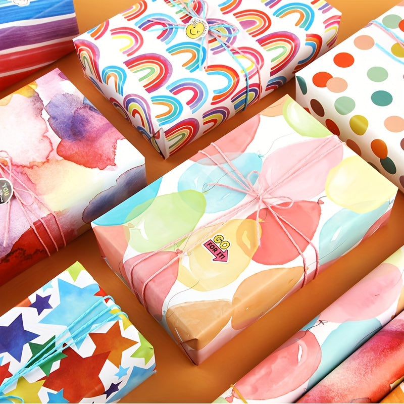 6pcs Love Rainbow Small Gravel Wrapping Paper Set