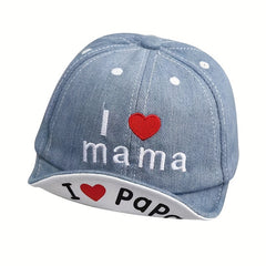 Cute Denim Baseball Cap for Babies Adjustable Straps