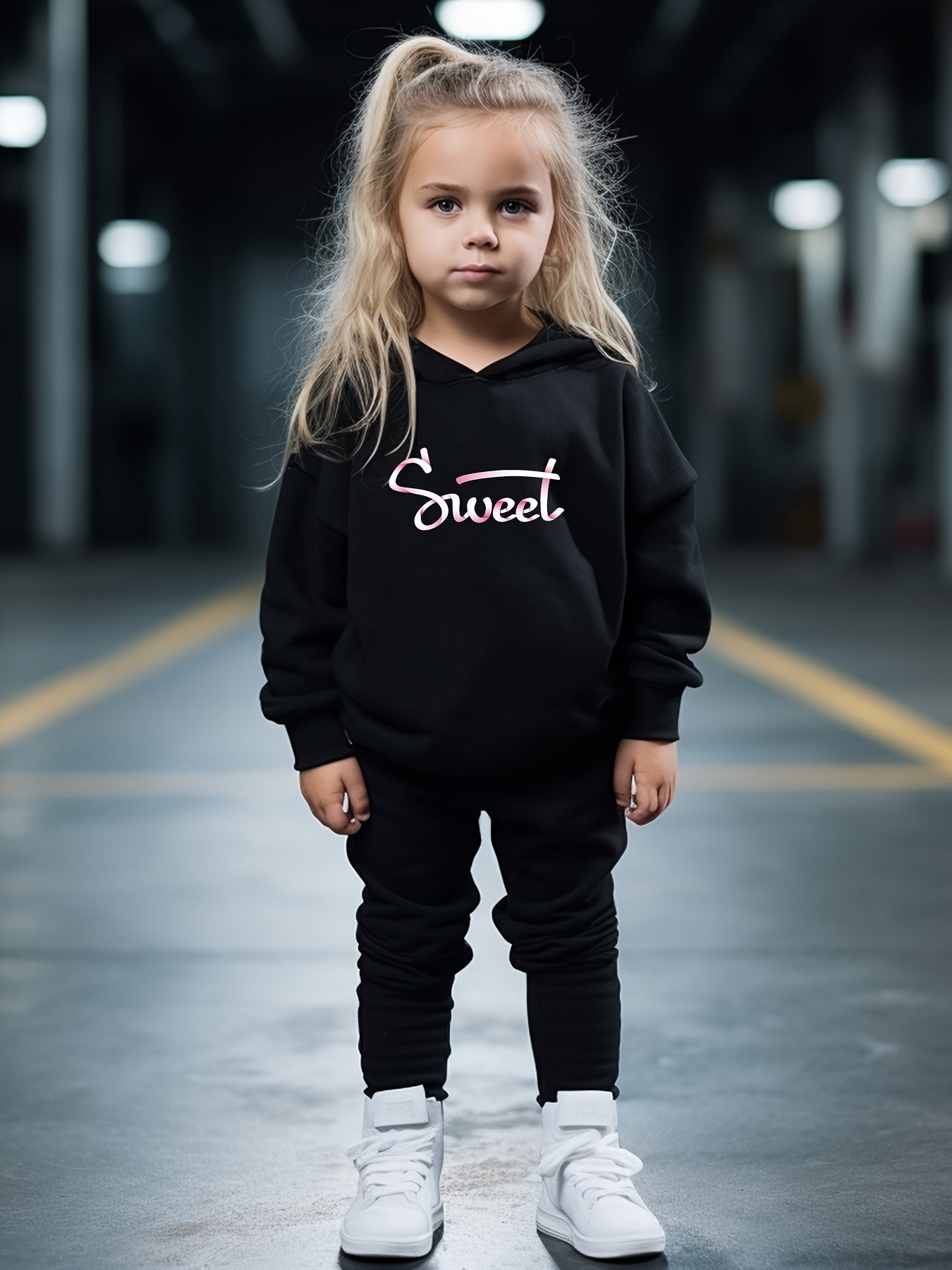 OERYUI Girls Boys SWEET Print Hoodies Pants Set For Spring Fall