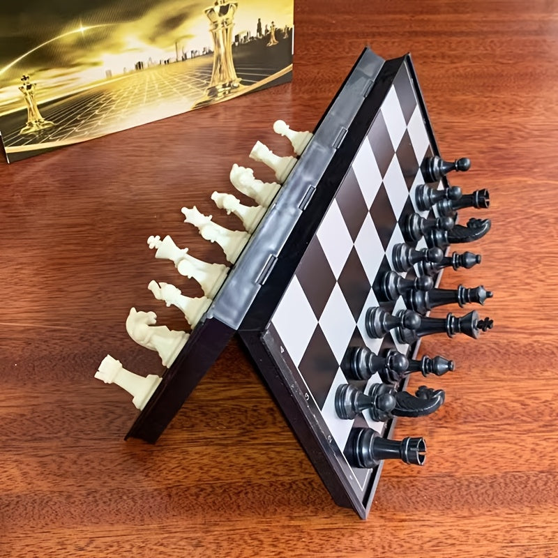 Magnetic Mini Portable Chess Set - Easy Storage Folding Board