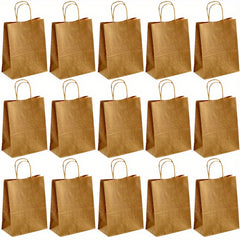 15pcs Paper Shopping Bags Paper Gift Bag Or Takeout Bag With Handles