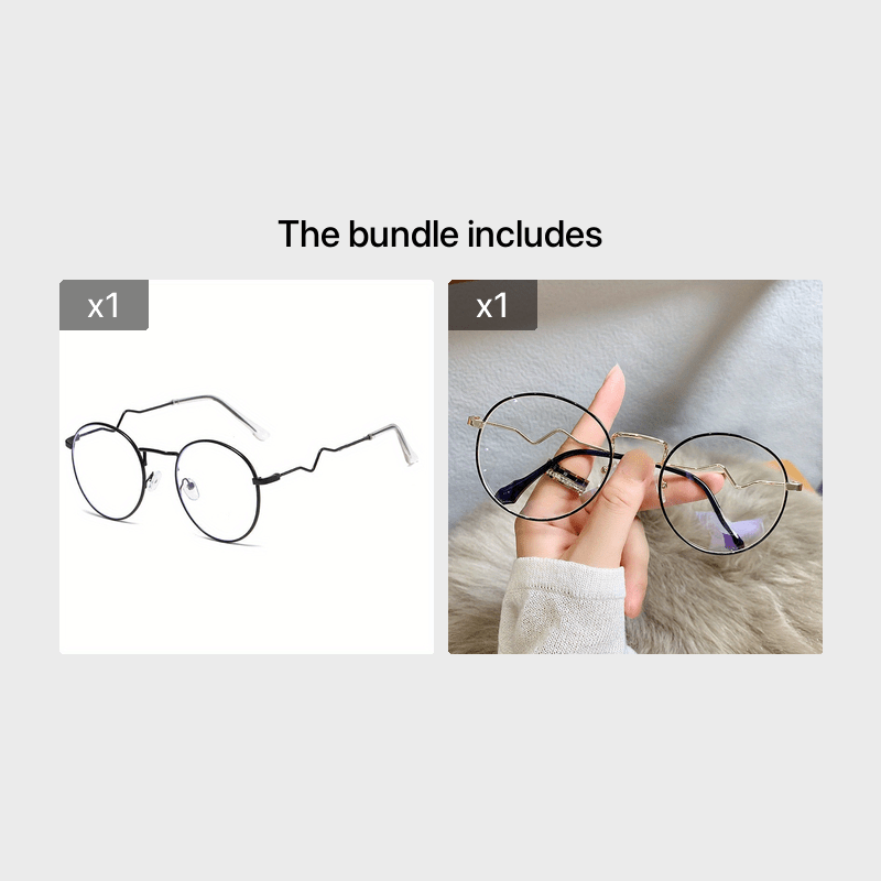 Men's Large Round Frame Aluminum Alloy Anti Light Glasses