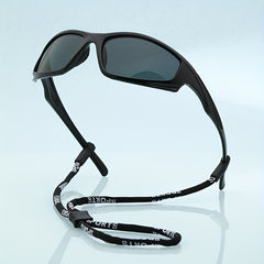 Y2K Wrap Around Sports Sunglasses UV400 Sun Shades with Strap
