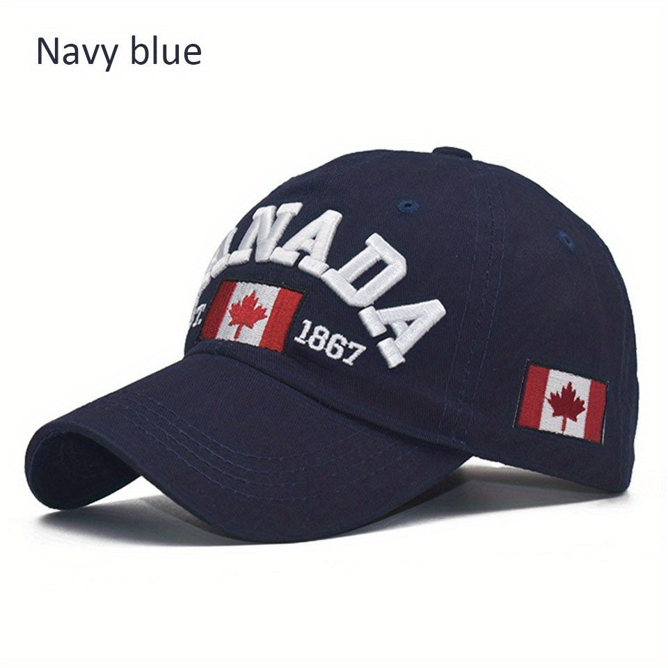 Canada Maple Leaf Baseball Cap Vintage Dad Hat Hip Hop Adjustable Sun Hat