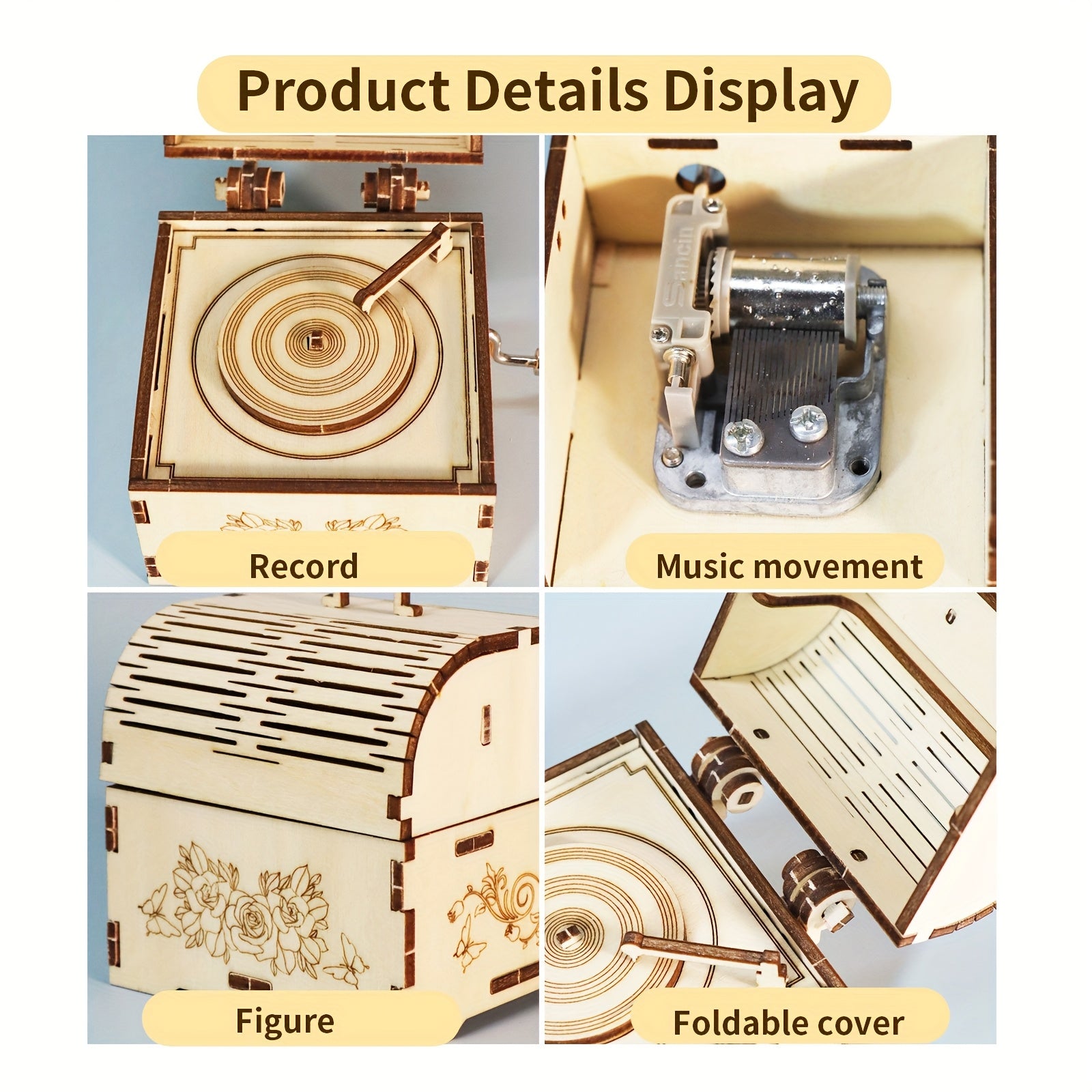 Wooden Music Box 3D Puzzle You Are My Sunshine Hand Treasure Model Kit