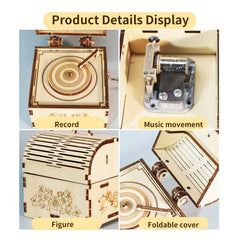 Wooden Music Box 3D Puzzle You Are My Sunshine Hand Treasure Model Kit