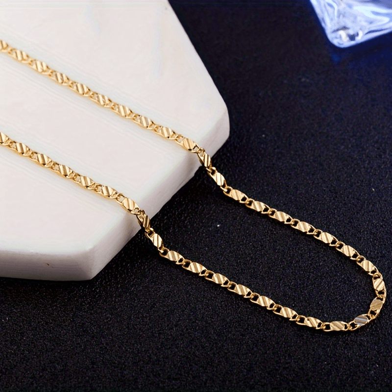 Chunky Slice Chain Plated Necklace Single Chain 40 64 76 2 Cm