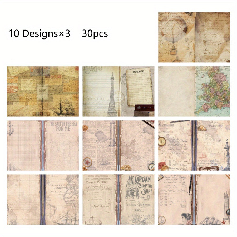 Retro Literary Hand Account Notebook Series - 30 Sheets
