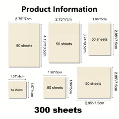 6pcs Clear Sticky Notes Waterproof Self-adhesive See-through Sticky