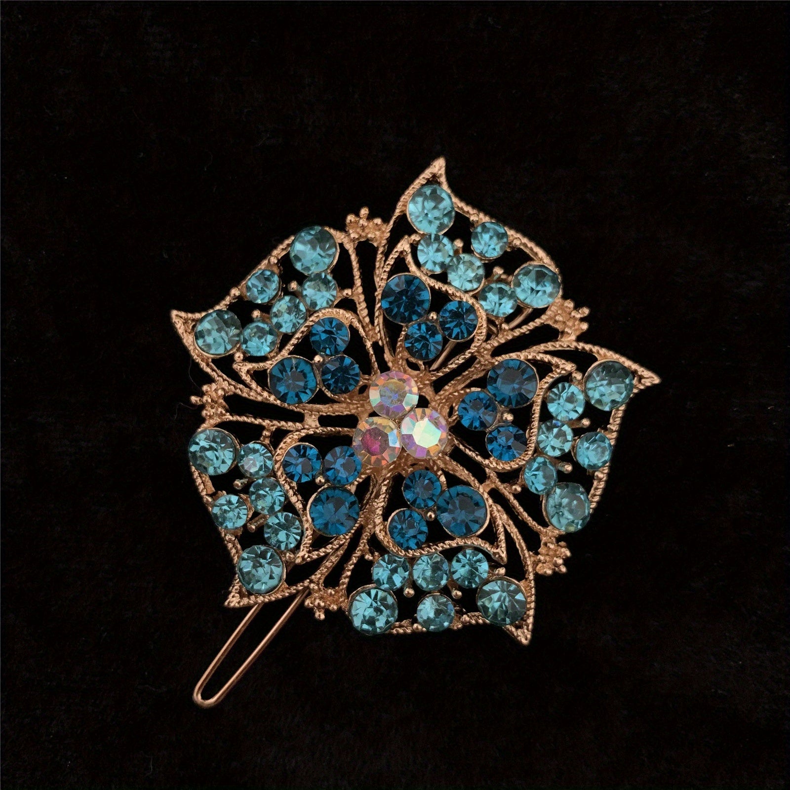 Rhinestone Flower Hair Barrette Clips Sparkly Hair Barrettes For Women