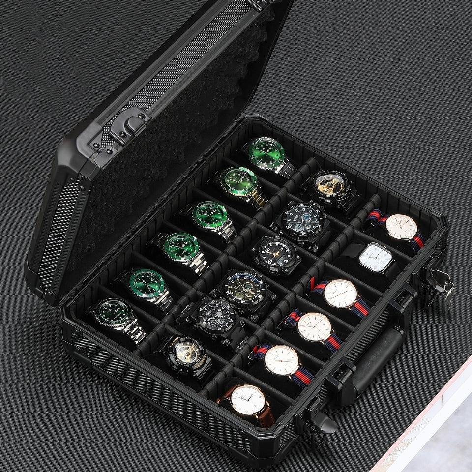 Aluminum Alloy Watch Storage Box with Lock
