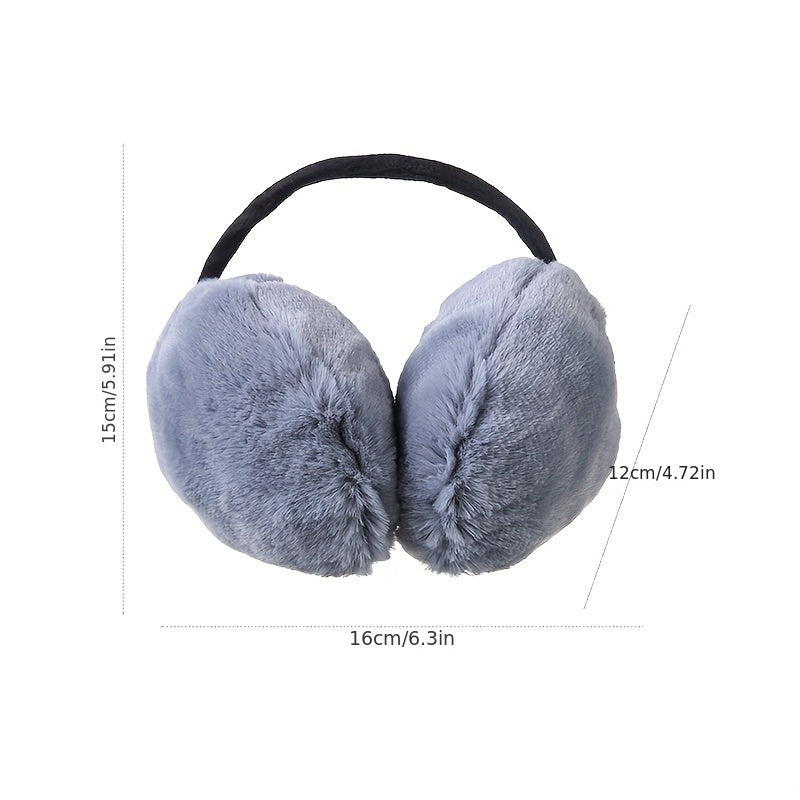 Earmuffs Windproof Foldable Winter Warmth Pink Soft Polyester Ear Warmers Women