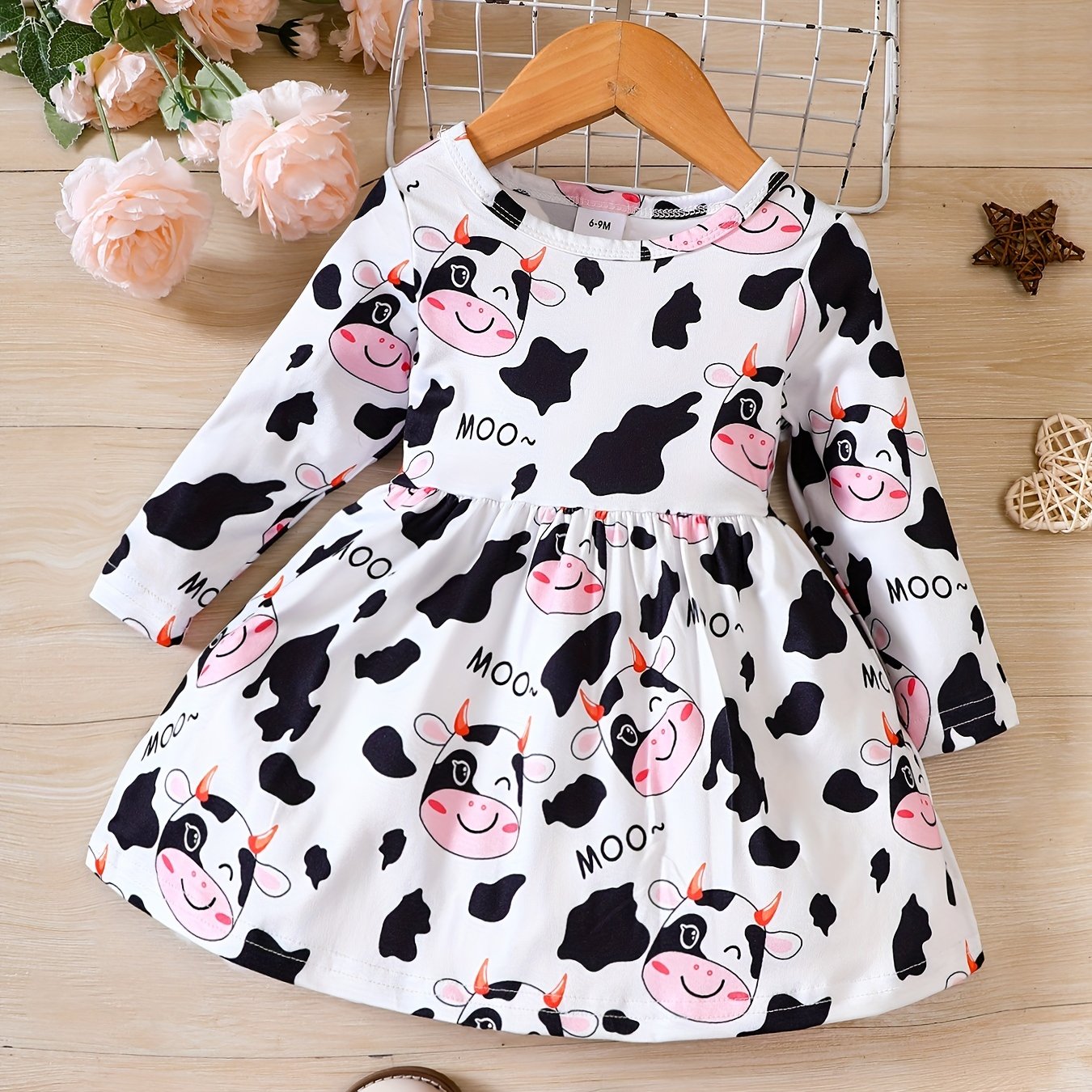 Cow Printed Dress for Baby Girl