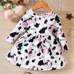Cow Printed Dress for Baby Girl