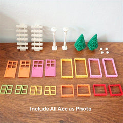 30Pcs Door Window Building Blocks City Friends Parts House Architecture Assemble
