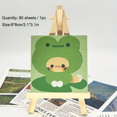 80 Sheets Cartoon Animal Sticky Notes For Students & Girls