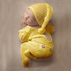 Cute Newborn Photography Outfit - Bodysuit & Knitted Suit
