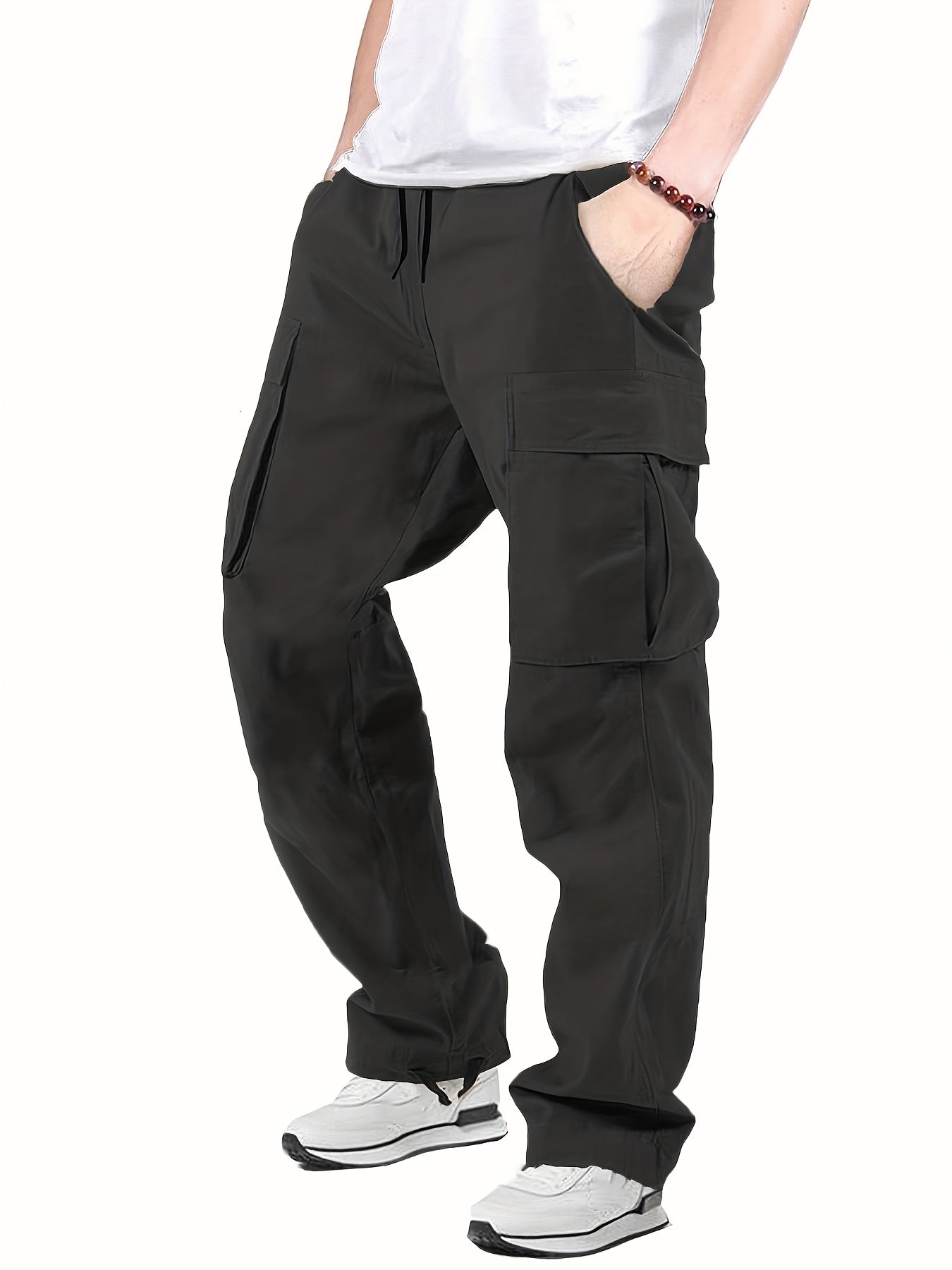 Men's Straight Leg Cargo Pants with Flap Pockets