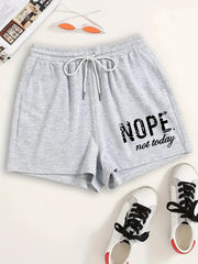  Slogan Print Home Wear Shorts
