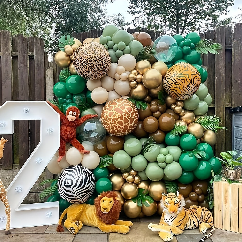 142pcs Jungle Safari Balloon Garland Set for Birthday Wedding Showe