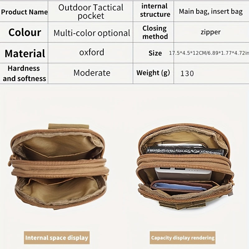 Men's Tactical Waist Bag With Buckle Hanging Pocket Sling Army