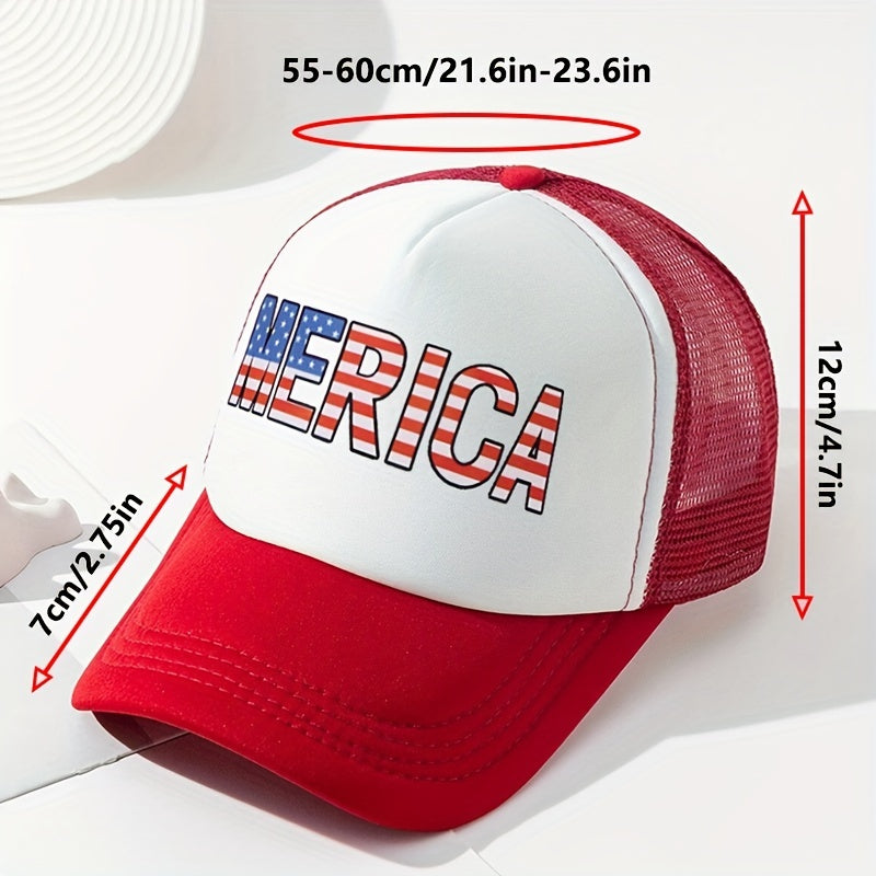 Unisex MERICA Printed Adjustable Baseball Cap for Outdoor Sport