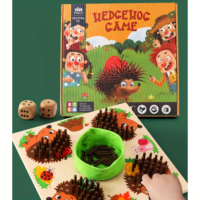 Wooden Hedgehog Game Sensory Sticks Sorting Stacking Motor Skills Toy