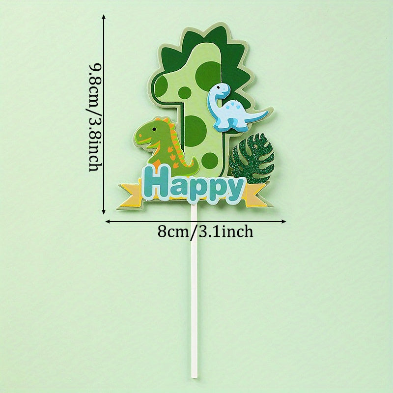 Green Dinosaur Cake Topper for Kids' Birthdays