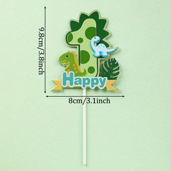 Green Dinosaur Cake Topper for Kids' Birthdays
