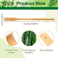 Long Handle Bamboo Back Scratcher Wooden Back Scratcher Gift Stocking Stuffers