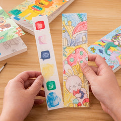 12pcs Watercolor Coloring Book for Kids, Built-in Watercolor Palette