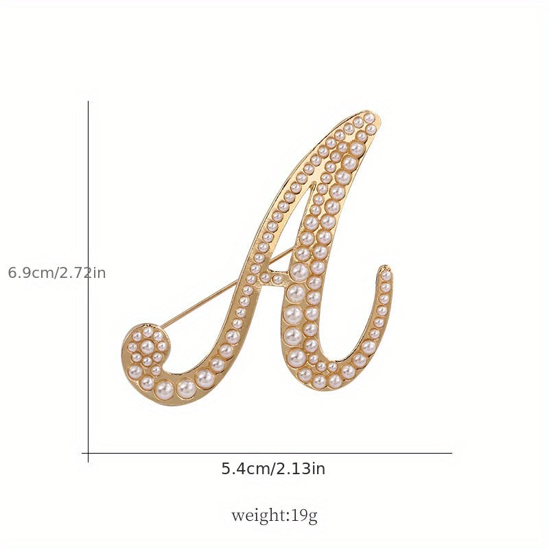 Letter Brooch Alloy Inlaid Diamond Pin Corsage
