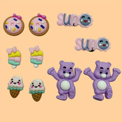 Purple Bear Cartoon Shoe Charms for Clogs Garden Shoes Decoration