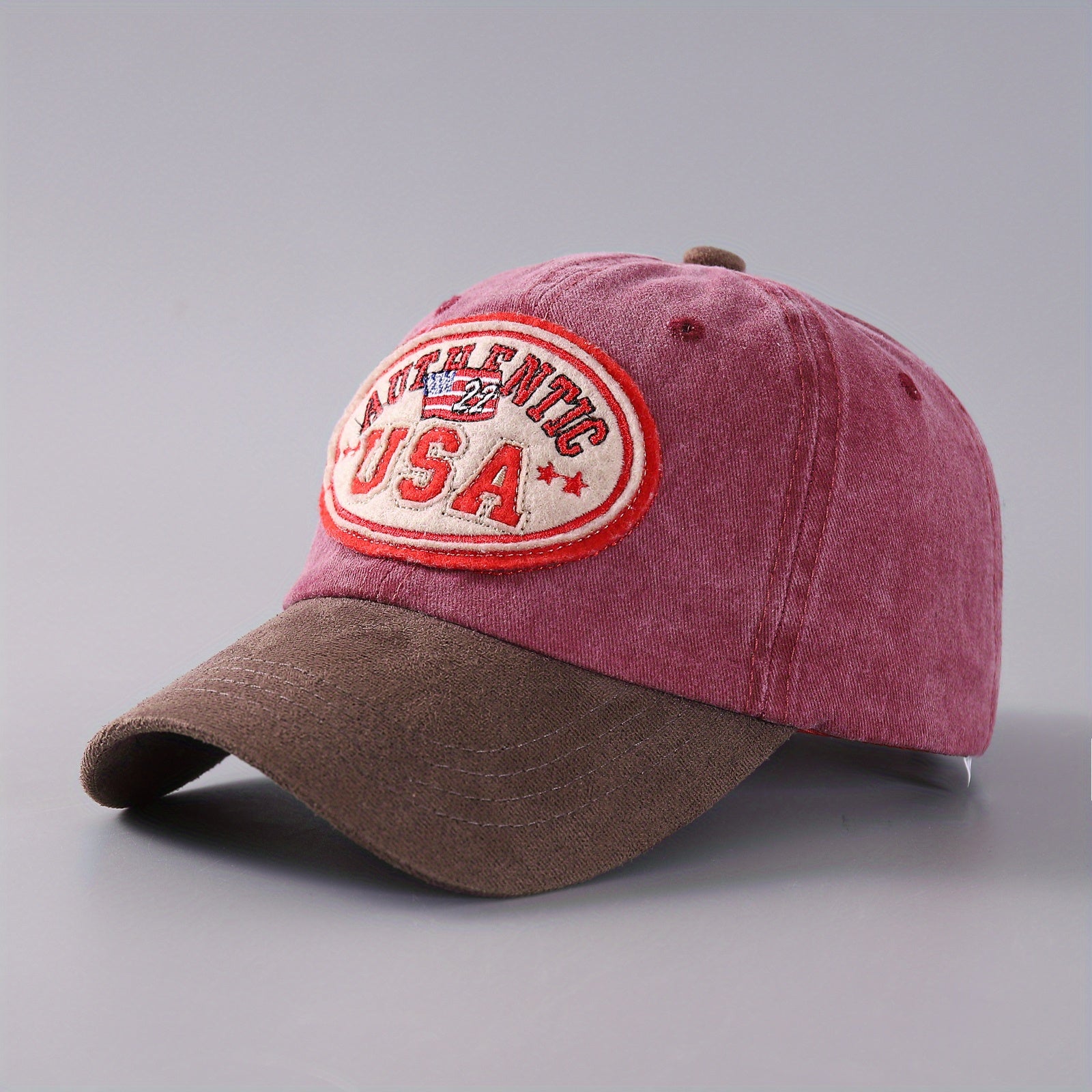 Block Curved Brim Sunshade Baseball Cap with Letter Embroidery Print