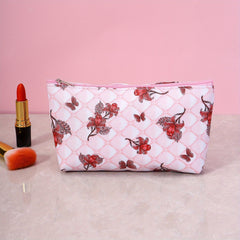 Flower Butterfly Print Cosmetic Bag Travel Storage Pouch