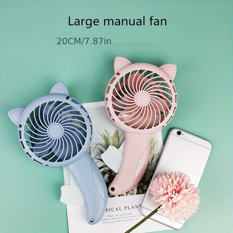 Cartoon Cat Hand Press Small Fan Portable Fan