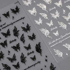 Butterfly & Nail Art Stickers Transparent Adhesive Nail Stickers