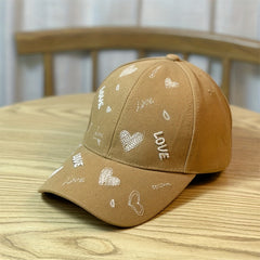 Love Graffiti Embroidery Baseball Cap Solid Dad Hat