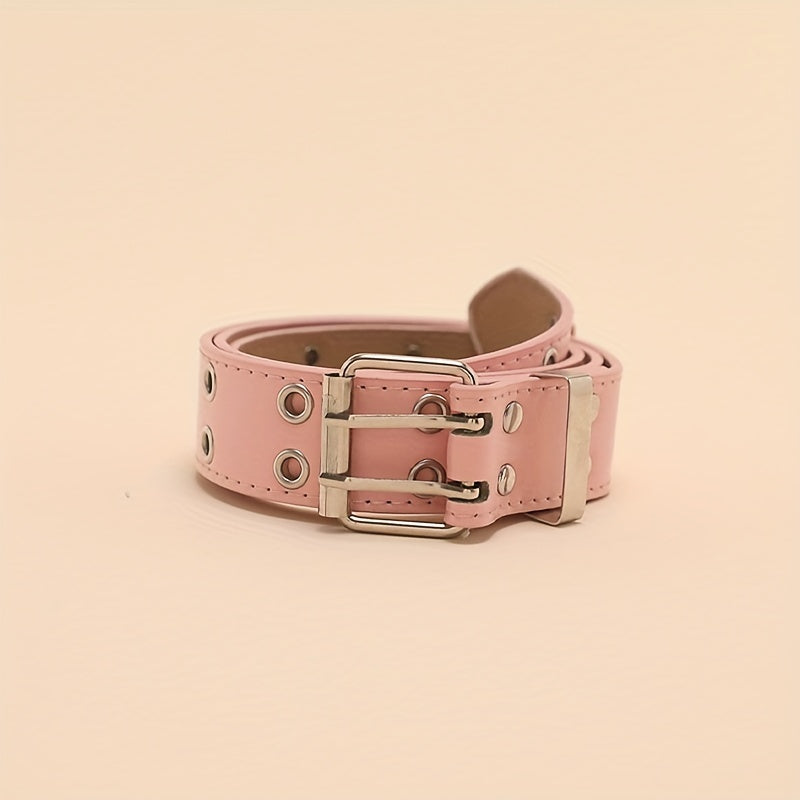 Y2K Rivet Double Pin Buckle Belt for Women