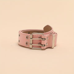 Y2K Rivet Double Pin Buckle Belt for Women