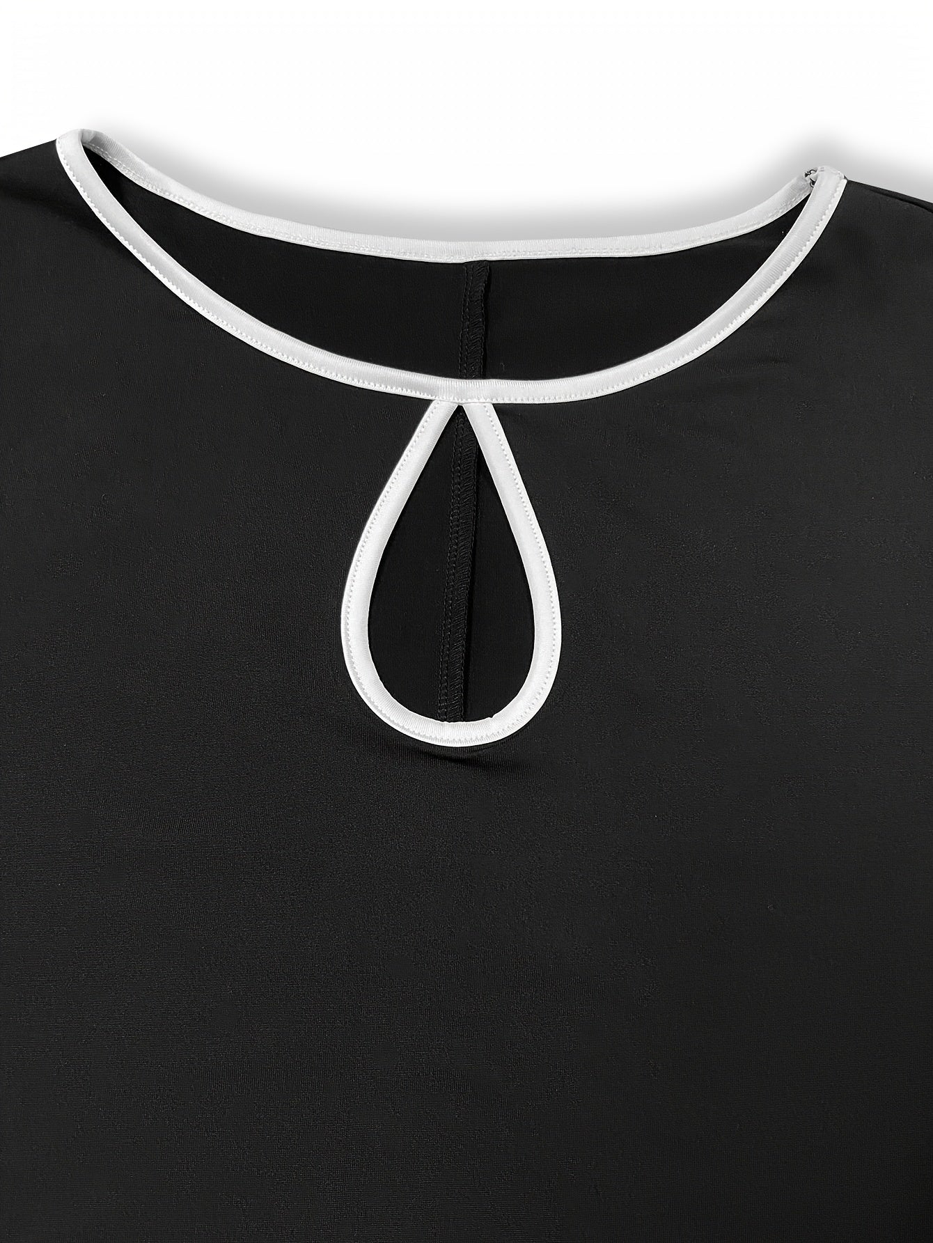  Colorblock Long Sleeve Round Neck Dress