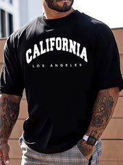 California Letter K Print Men's Graphic Crew Neck Active T Shirt