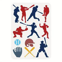 Baseball Player Stencil Sports Theme Craft Template