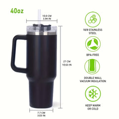 Stainless Steel Insulated Cup With Straw 40oz