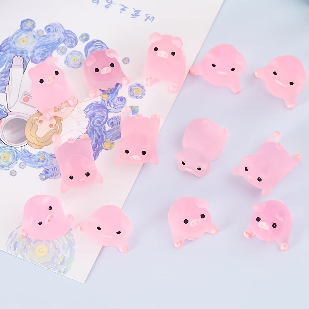 6pcs Mini Resin Piglets for Magical Garden Glow