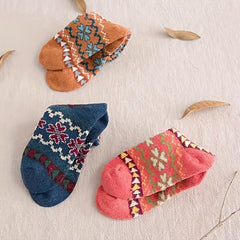 5 Pairs Geometric Pattern Mid Tube Socks Women's Stockings