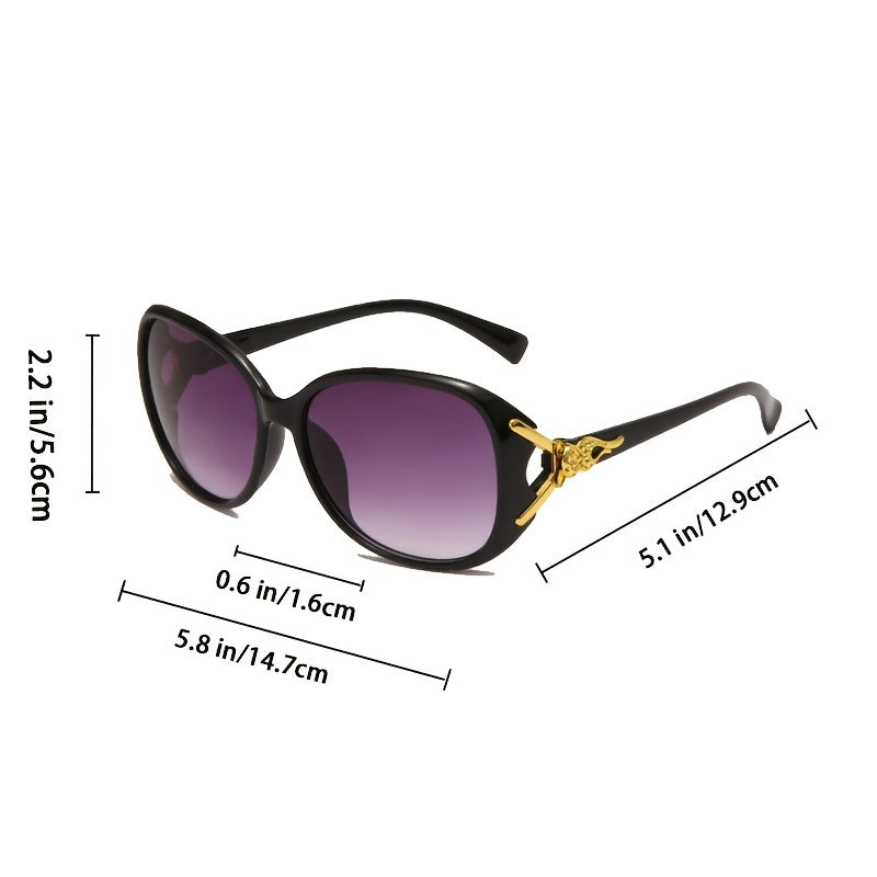 Fox Pattern Sunglasses Large Frame Women's Sunglass + Case