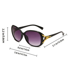 Fox Pattern Sunglasses Large Frame Women's Sunglass + Case